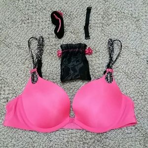 Victoria's Secret Push Up/Low Back Pink Bra